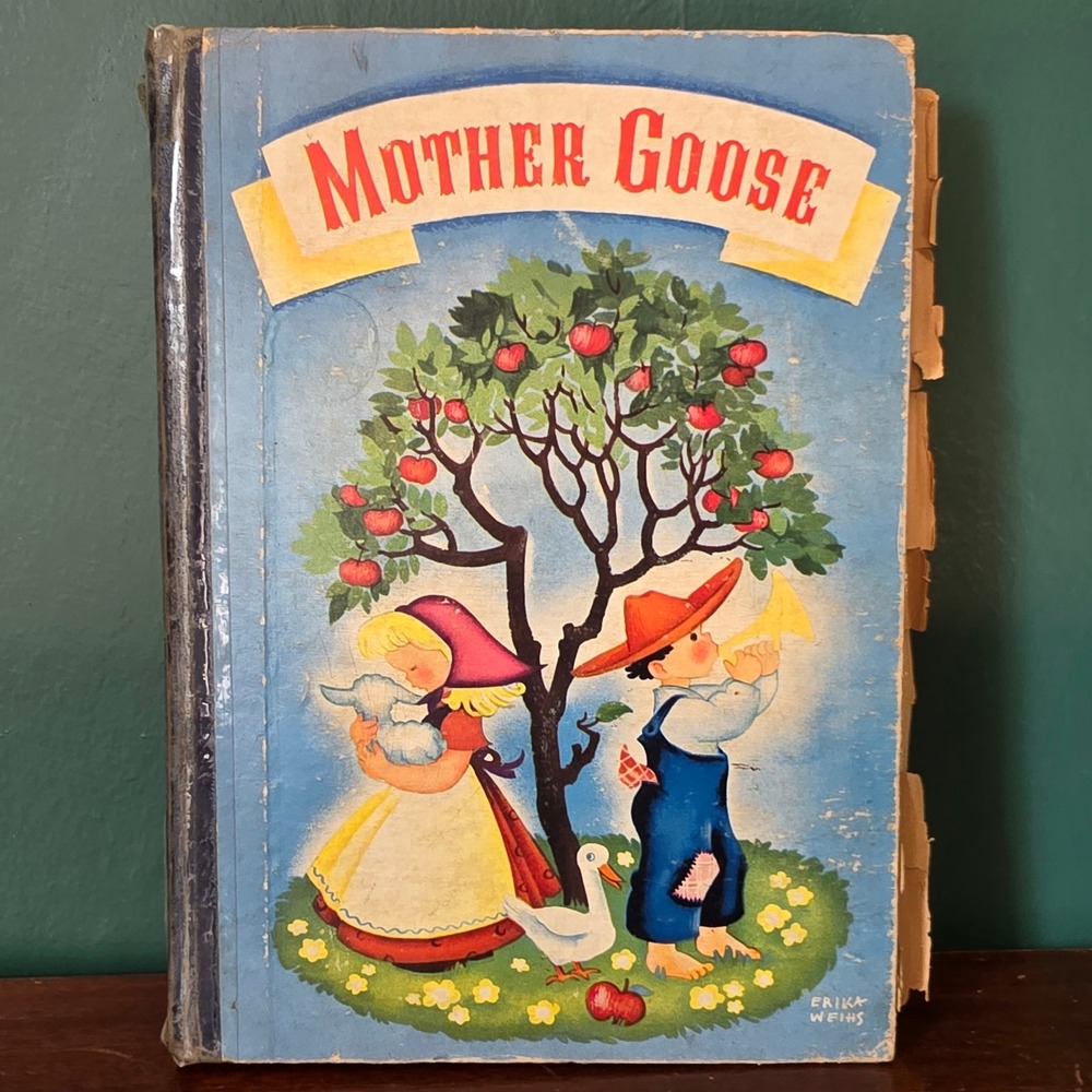 Vintage Complete Mother Goose Book Erika Weihs Illustrated Nursery Rhymes Blue